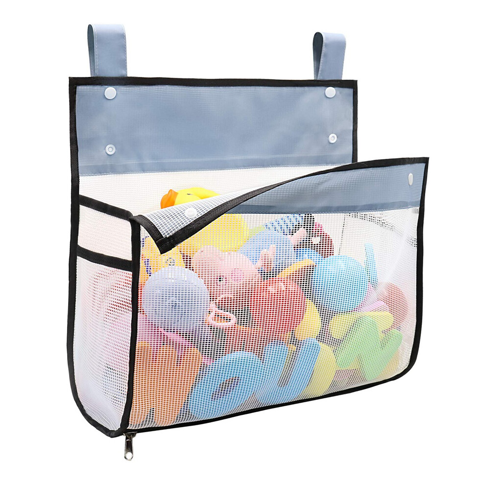 Exogio Greater Capacity Bath Toy Organizer, Extra Large Opening Bathroom Holder, Bottom Zipper Bathtub Storage Bag