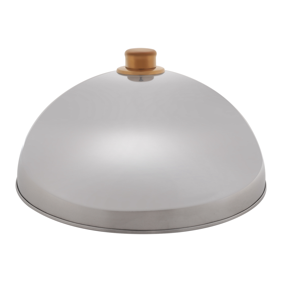 12 Inch Stainless Steel Cheese Melting Dome And Steaming Cover,Polished Steak Cover,Cloche Serving Dish Food Cover,Best For Flat Top Griddle Grill Gold/Silver Exogio