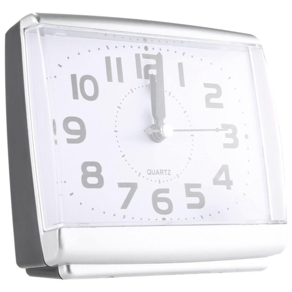 Exogio Bedroom Desktop Bed Wake Up Clocks Beside Student Plastic Silent Sweeping Small Table Clock Alarm Clock-White