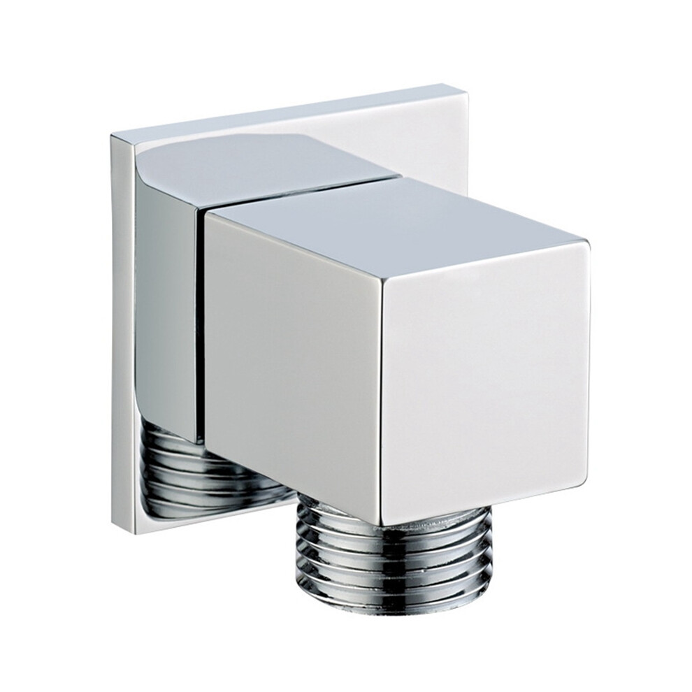 G1/2Inch Shower Hose Connector Square Accessories For Bathroom Brass Body Wall Bracket -Silver 4853021779471