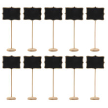 Paquete de 20 mini letreros de madera, estacas, pizarras con soportes y pegatinas, pizarra negra rectangular pequeña