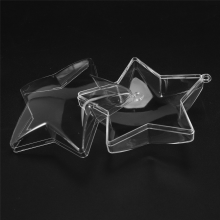 10 Sets 80mm DIY Fillable Balls Clear Plastic Ornaments Christmas Tree Ornament Bauble Party Supplies (Star Shape)
