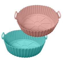 Pentola in silicone per friggitrice ad aria, 2 pezzi, cestello rotondo, accessori, adatta per 3QT - 5QT