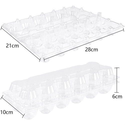 60 Pack Plastic Egg Cartons Bulk One Dozen Clear Empty for Chicken Eggs 2