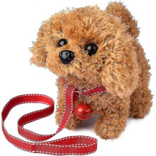 Plush Husky Dog Toy Puppy Electronic Interactive Pet Dog - Walking, Barking, Tail Wagging, Stretching Companion Animal for Kids (poodle Dog)