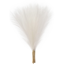 Erba artificiale della Pampa, 18 pollici/45 cm, 5 steli, composizione floreale pomposa (bianco)