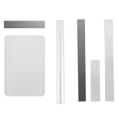 6 Pcs Acrylic Solid Clay Roller Clear Sheet Rectangle Shape Backing Board Flexible Polymer Cutters Carbon