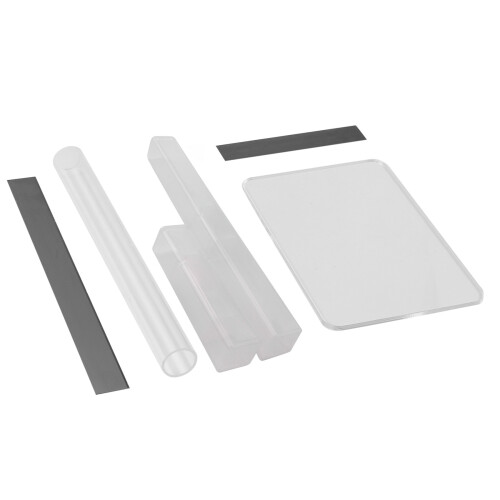 6 Pcs Acrylic Solid Clay Roller Clear Sheet Rectangle Shape Backing Board Flexible Polymer Cutters Carbon 2