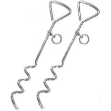 Stainless Steel Spiral Dog Post Nail Dog Post Dog Chain Holder (2pcs) -zhenv