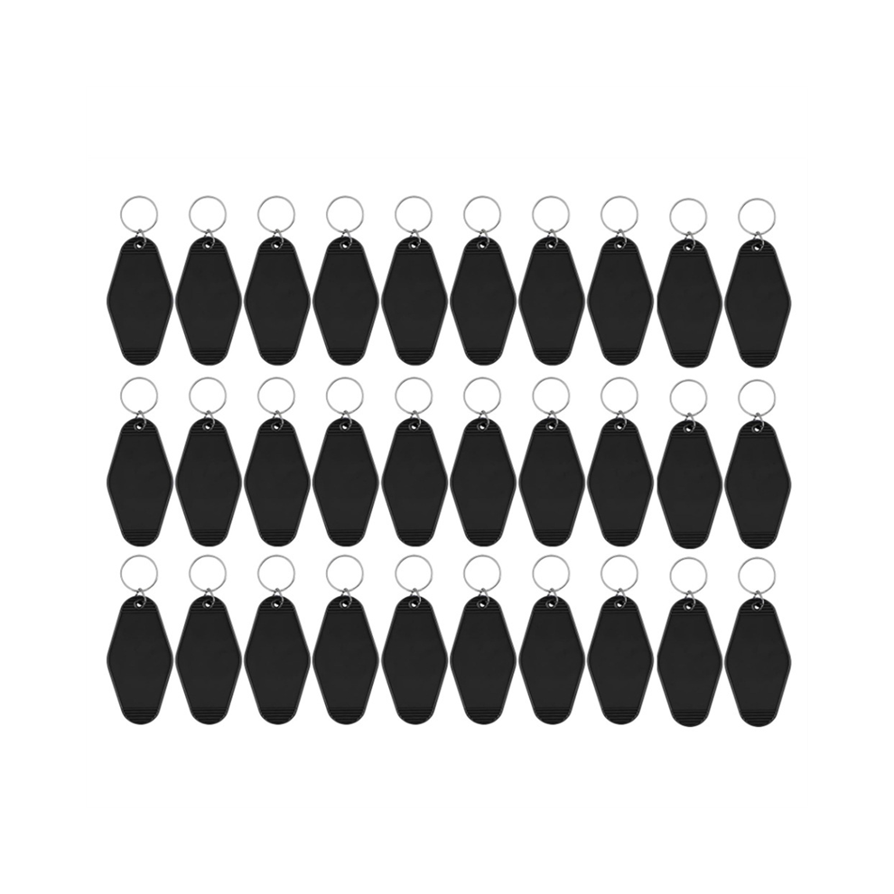 30Pack Motel Keychain Blanks Vintage Keychains Sublimation Blank For Vinyl Diy Crafting Black 4852799952789