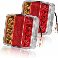 2pcs Trailer Tail Lights 26 LED 12V Tail Lights Turn Signals Brake Lights Reflectors License Plate Lights IP67 Waterproof Multifunction Trailer Truck