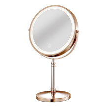 Espejo de maquillaje LED recargable 10X con 3 colores, brillo ajustable, aumento cosmético de 2 lados-C