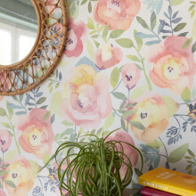 nu wallpaper PEACHY KEEN PINK peel & stick wallpaper