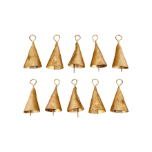 10 campanas colgantes vintage para decoración navideña del hogar, decoración de vaca con cuerda estilo C