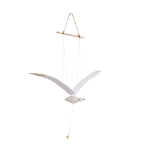 Soaring Seagulls Hanging Mobile Wing Wood Flying Seagull Decor Ceiling Pendant Home Nautical Wall Decoration