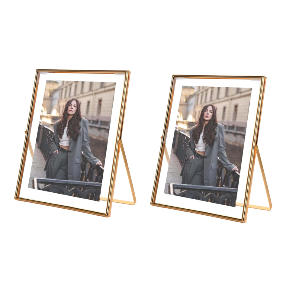 Metal Picture Frame 8X10, For Multiple Photo Sizes (6X8, 5X7,8X10), Real Glass, Tabletop Floating Frames 4852872828932
