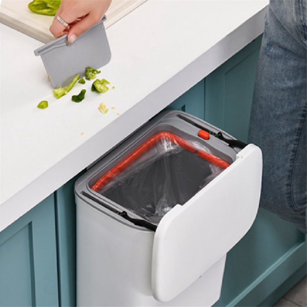 Toilet Kitchen Waste Storage+Inner Wall Mounted Trashcan Cabinet Garbage Rubbish Bin Door Hanging Trash Can B 4852872828345