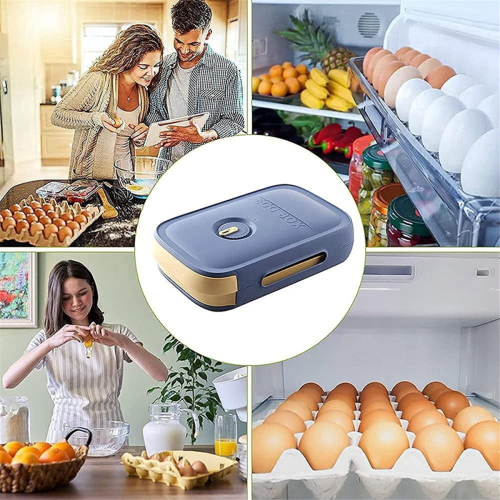 Drawer Type Refrigerator Egg Storage Box, with Date Reminder,Stackable Plastic Tray for Kitchen Tool(White) 1