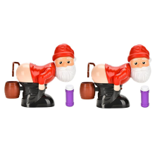 Funny Santa Bubble Blowing Machine with Flashing Lights&Music, Christmas Blower for Outdoor&Indoor Activity 2 Set