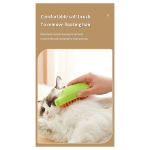 Cat Steam Brush Steamy Dog Electric Hair Brushes for Massage Pet Grooming Comb Removal Green
