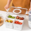 Fridge Organizer with Lids,Stackable Refrigerator Bins, Removable Containers for Food and Storage White 3