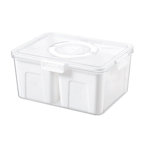 Fridge Organizer with Lids,Stackable Refrigerator Bins, Removable Containers for Food and Storage White