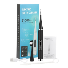 Electric Teeth Cleaner Tooth Whitening & Cleaning Device Waterproof Tartar Remove Fresh Breath Oral Care,Black(1 X Head)