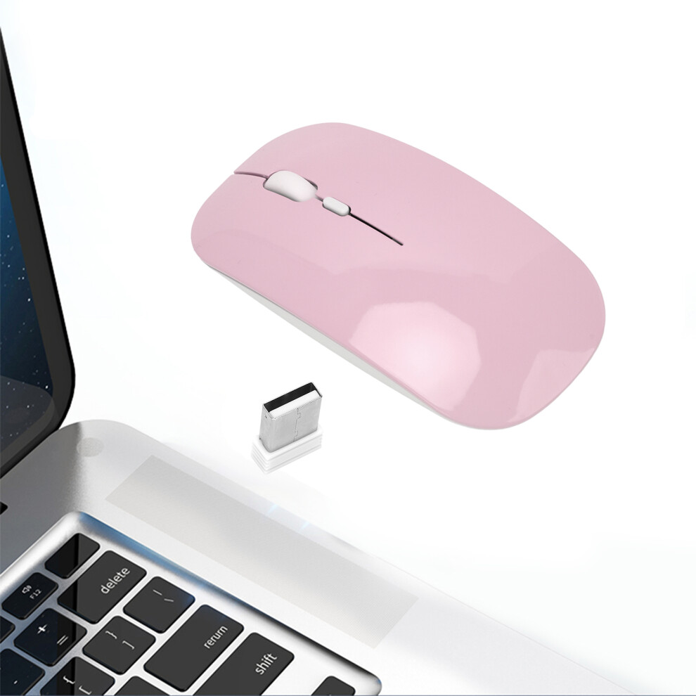 Portable 2.4G Wireless Mouse With 1600 Dpi, 10M Range Pink 3501344543552