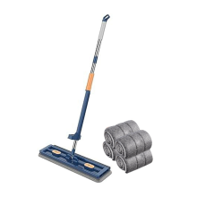 Mop, Hands-Free Floor Mop Microfiber 42cm Dust for Home Cleaning, Suitable Hardwood, Laminate, Tile