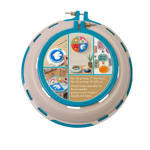 Round Embroidery Pot Double Layer ABS Plastic Frame DIY Accessories Hoops Bule 1