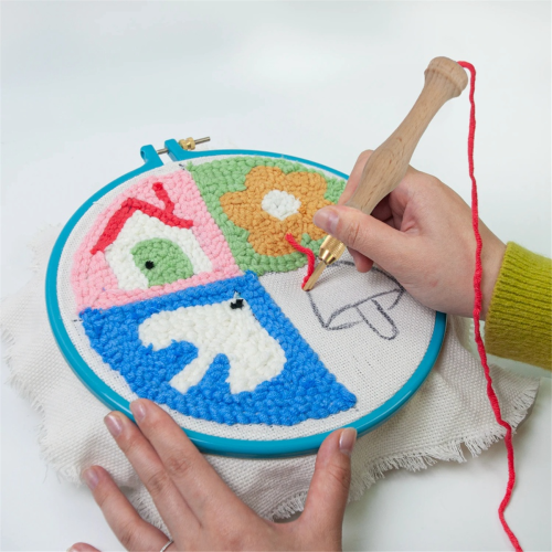 Round Embroidery Pot Double Layer ABS Plastic Frame DIY Accessories Hoops Bule 2