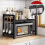 Extendable Microwave Oven Rack 2-Tier Stand with Storage Shelf Heavy Duty 6 Hooks 5