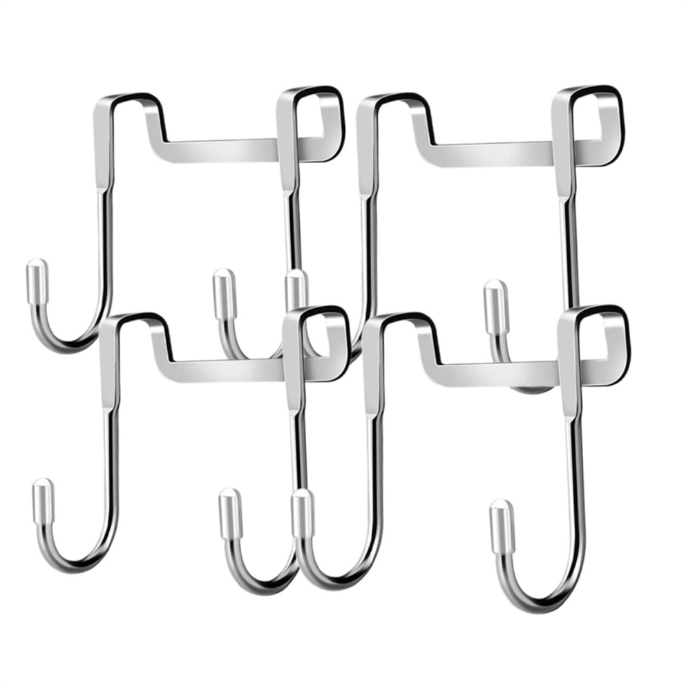 4PCS Double Hook Door Bathroom Hanger over the Shower Towel Hat Organizer Rack Hooks Coat Hangers-image-OPC-PJZFCSH-NEW
