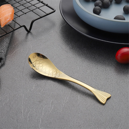 2 cucchiaini da caffè a forma di pesce, posate, mini cucchiaini da cucina 1