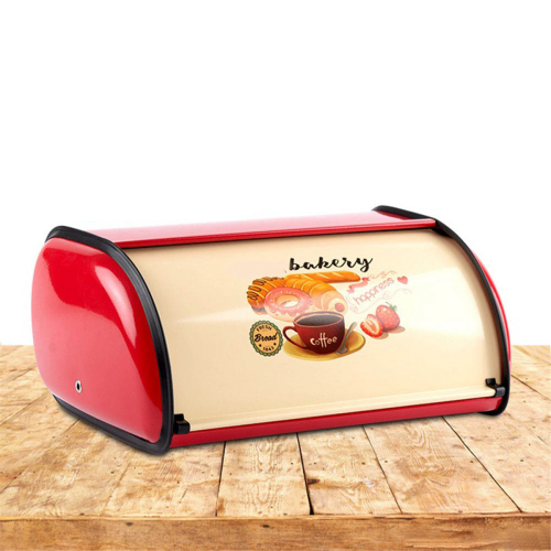 Metal Bread Box Roll Top Bin Storage Holder Container Keeper Organizer for Kitchen Counter 2