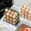 Flippable Egg Holder for Refrigerator,3 Layer Storage Container Fridge Side Door,Foldable Tray 3