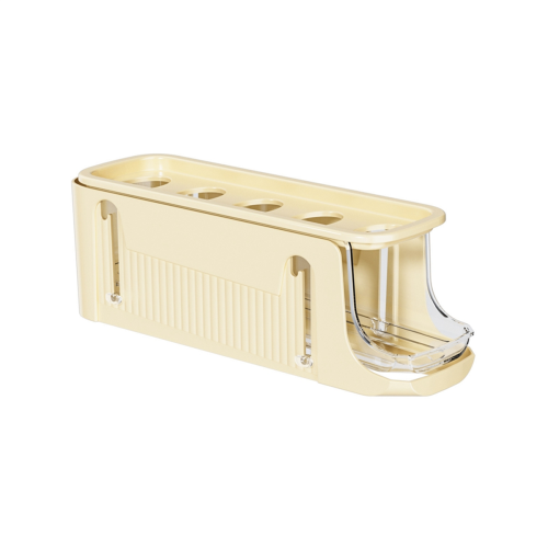3 Tier Foldable Egg Holders,Rolling Holder for Refrigerator,Automatic Rolling Storage Tray,Egg Tray Cream Color 1