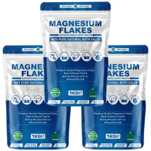 (Pack of 3) Magnesium Flakes 1kg Pure Natural Bath Salts