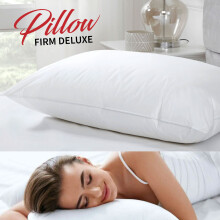 (Firm Deluxe Pillows x2) Luxury Neck Pillows-Firm Deluxe, Stripe, Quilted & Memory Foam-Super Soft Bed Pillows