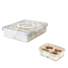 Lot de 2 bocaux à condiments avec plateau, petits séparateurs, organiseur d'épices pour comptoir, conteneur de rangement pour réfrigérateur, B