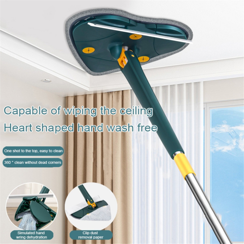 Telescopic Triangular Mop Self-Twisting Water Extended Hands-Free Lazy Tool Rotating Household Cleaning 1