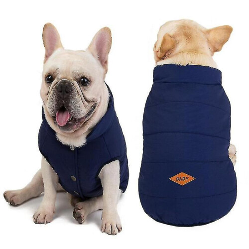 (S, dark blue) Soft Windproof Small Dog Coat 1