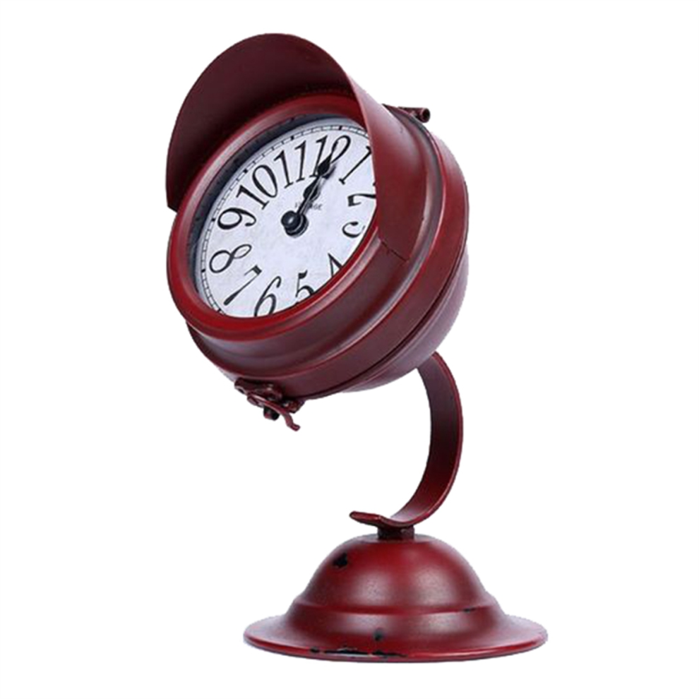 Desktop Clock, European Retro Clock Ornaments, Crafts, Small Searchlight Home Decoration Gift 4852752474501