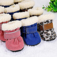 (4.5*4.0 cm, Apricot pink) Pet Dog Shoes New Winter Candy Color Series Anti-slip Snow B Tangrui