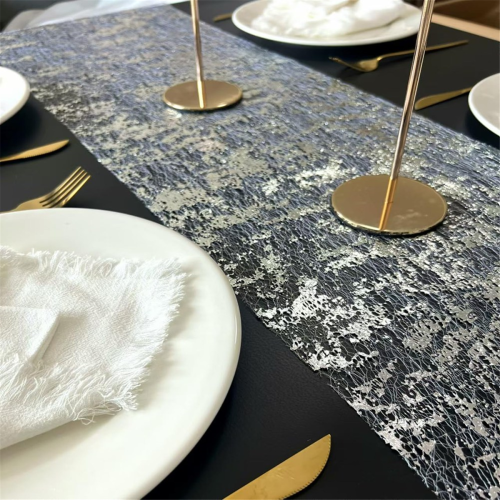 Silver Tablecloth Sequined Glitter Foil Metallic Fine Mesh Suitable for Various Occasions 2