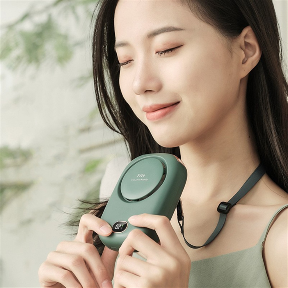 Portable Hanging Neck Fan, 2000Mah Wearable Mini Battery Operated Usb Rechargeable 3 Speed Air Cooler White 4852752487891
