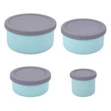 Récipients de conservation des aliments en silicone avec couvercles, anti-fuite, peu encombrants, réutilisables, hermétiques pour la cuisine B