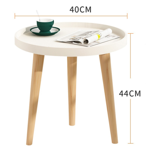 Round Table White Bedside Coffee Home Decoration Bed 2