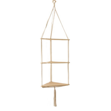 Wall Hanging Shelf Tassel Wood Decor Woven Board Shelves for Home Bedroom Living Room Cake Stand C