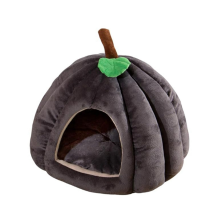 Pumpkin Cat Bed, Beds for Indoor Cats Shape Cave Bed,Cat Tent with Removable Cushion Dark Gray S